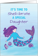 Daughter Birthday Sparkly Look Mermaid card