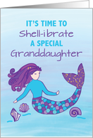 Granddaughter Birthday Sparkly Look Mermaid card