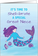 Great Niece Birthday Sparkly Look Mermaid card