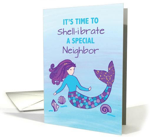 Neighbor Birthday Sparkly Look Mermaid card (1649034)