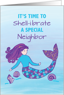 Neighbor Birthday Sparkly Look Mermaid card