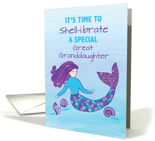 Great Granddaughter Birthday Sparkly Look Mermaid card (1649036)