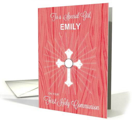 Girl Customizable Name First Communion Cross and Rays on... (1650964)