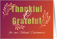 Business Customers Grateful at Thanksgiving card