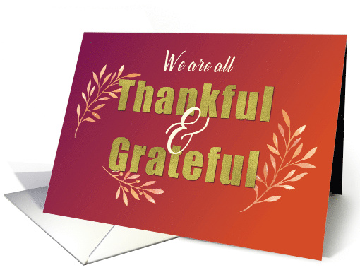 Business From Group Grateful and Thankful at Thanksgiving card