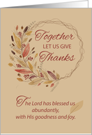 Thanksgiving Wreath Religious Blessings Together From Group card