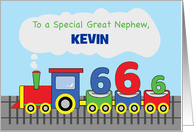 Great Nephew 6th Birthday Personalized Name Colorful Train on Track card