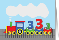 3rd Birthday Colorful Train on Track card