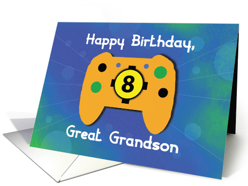 Great Grandson 8 Year Old Birthday Gamer Controller card (1655848)