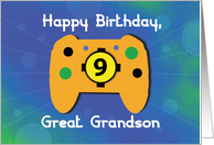 Great Grandson 9 Year Old Birthday Gamer Controller card