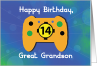 Great Grandson 14 Year Old Birthday Gamer Controller card