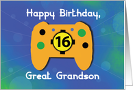 Great Grandson 16 Year Old Birthday Gamer Controller card