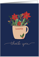 Custom Relation Thank You at Christmas Poinsettias in Coffee Cup card