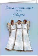 Angels Thinking of You Religious in Sight of Angels card