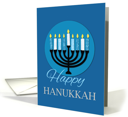 Hanukkah Menorah on Dark Blue card (1657580)