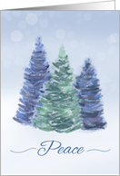 Holiday Peace with Evergreen Trees card