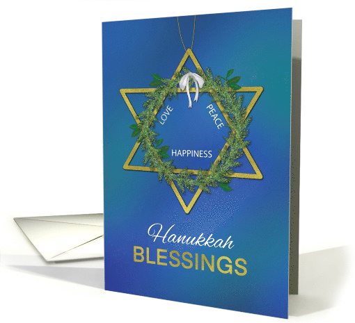 Hanukkah Blessings Star of David Gold Look card (1657774)