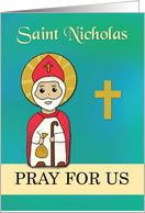 St. Nicholas Pray for Us Simple Catholic Saint card
