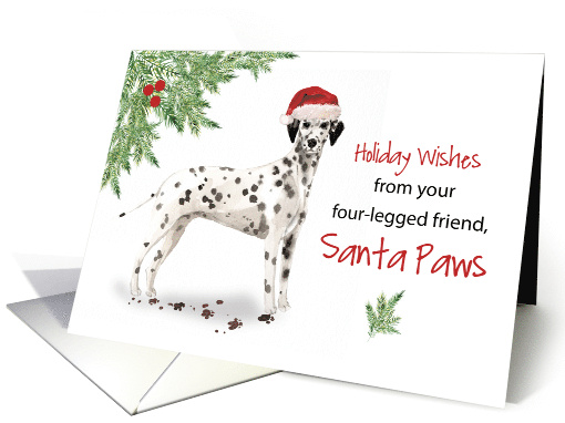 Christmas From Dog Dalmation in Funny Santa Hat card (1658606)