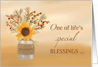 Naturopath Blessings at Thanksgiving Sunflower in Vase card