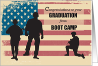 Boot Camp Graduation Military Soldiers on American Flag card