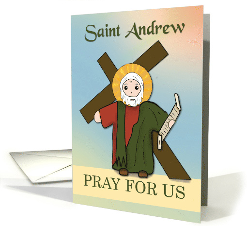 St Andrew Pray for Us Simple Catholic Saint card (1659086)