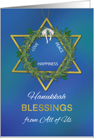 From All of Us Hanukkah Blessings Star of David Gold Look card