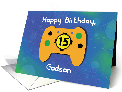 Godson 15 Year Old Birthday Gamer Controller card (1660426)