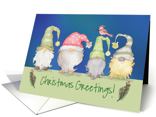 Funny Gnome Greetings on Christmas Holidays card (1660592)