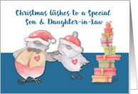 Son and Daughter in Law Cute Christmas Birds card