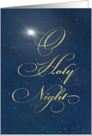 O Holy Night Sky Religious Christmas Digital Gold Looking Script card