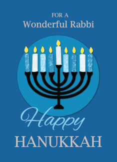For Rabbi Hanukkah Menorah on Dark Blue