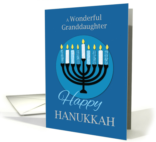 For Granddaughter Hanukkah Menorah on Dark Blue card (1661436)