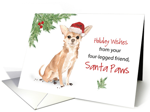 Chihuahua Christmas From Dog in Funny Santa Hat card (1661586)