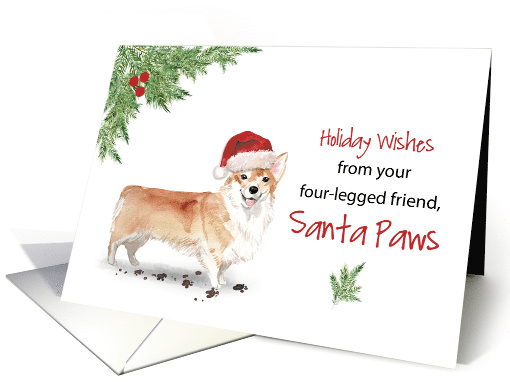 Corgi Christmas From Dog in Funny Santa Hat card (1661600)
