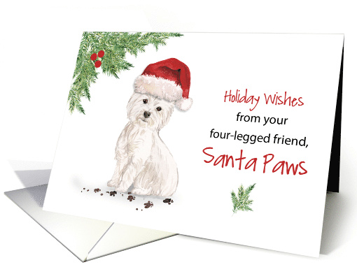 Westie Christmas From Dog in Funny Santa Hat card (1661692)