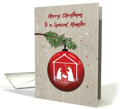 Minister Christmas Ornament with Manger card (1661830)