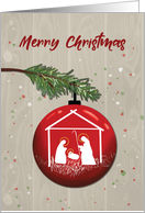 Christmas Ornament with Manger card