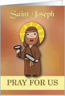St. Joseph Pray for Us Simple Catholic Saint card