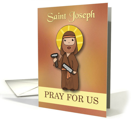 St. Joseph Feast Day Pray for Us Simple Catholic Saint card (1664110)