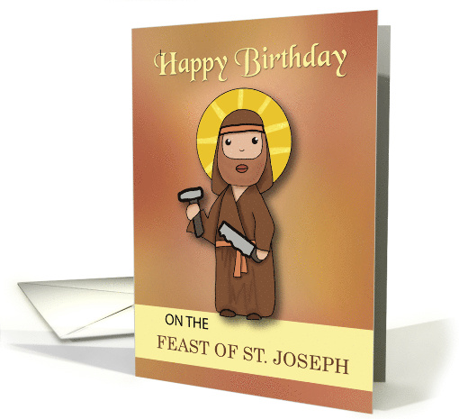 Birthday on the Feast of St. Joseph Simple Catholic Saint card