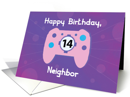 Neighbor Girl 14 Year Old Birthday Gamer Controller card (1664908)
