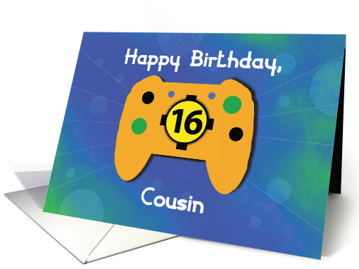 Cousin Boy 16 Year Old Birthday Gamer Controller card (1665098)