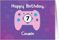 Cousin Girl 7 Year Old Birthday Gamer Controller card