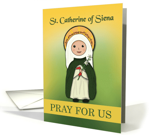 St. Catherine of Siena Feast Day Catholic Simple Saint card (1666480)