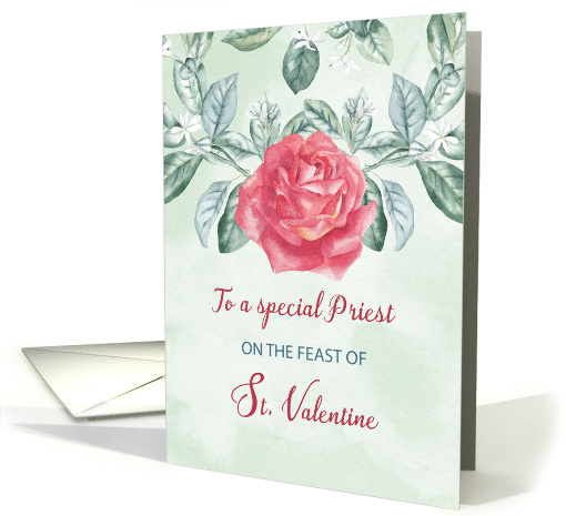 For Priest Rose Religious Feast of St. Valentine card (1667784)