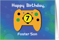 Custom Relation Foster Son 7 Year Old Birthday Gamer Controller card