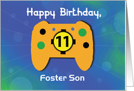 Custom Relation Foster Son 11 Year Old Birthday Gamer Controller card