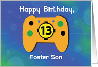 Custom Relation Foster Son 13 Year Old Birthday Gamer Controller card