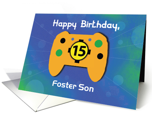 Custom Relation Foster Son 15 Year Old Birthday Gamer Controller card